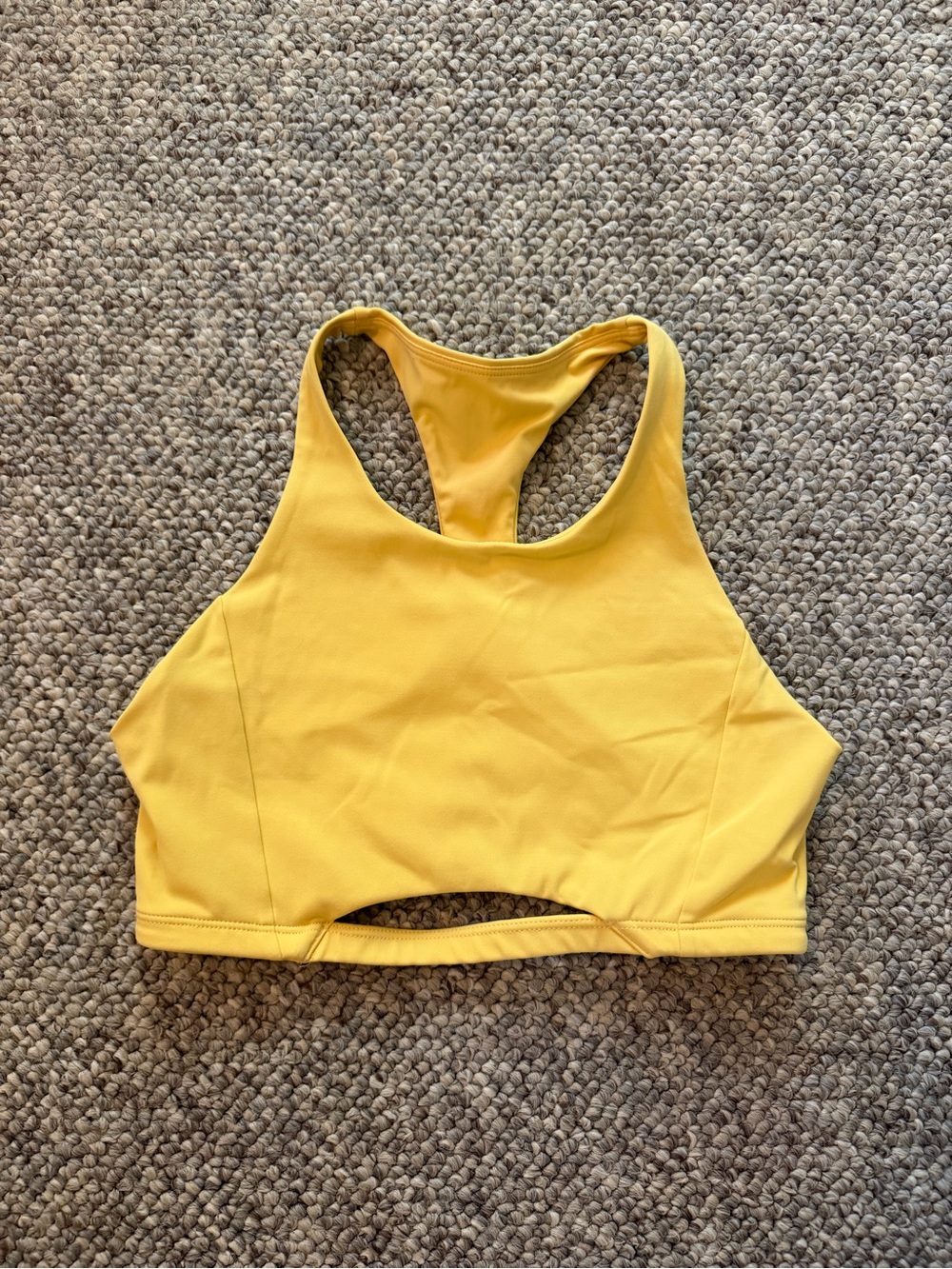 Alphalete Yellow High-Neck Racerback Sports Bra